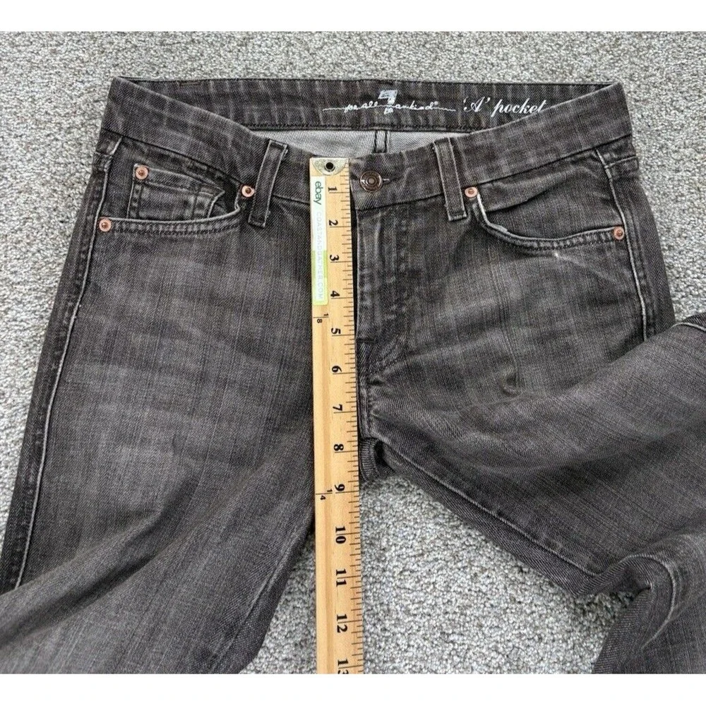 7 for All Mankind 'A' Pocket Jeans Womens‎ 28 Brown Flared Stretch Boho Festival - Picture 13 of 14